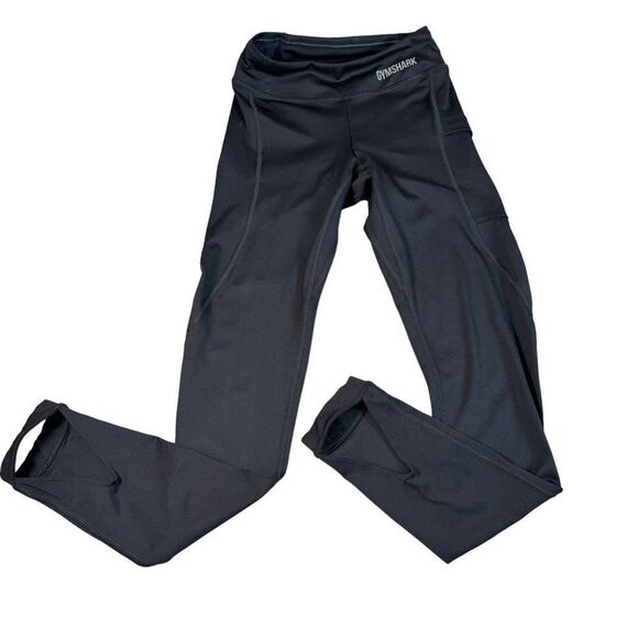 Gymshark‎ Women’s XS Black Leggings Cut Out Single Pocket - Picture 1 of 8